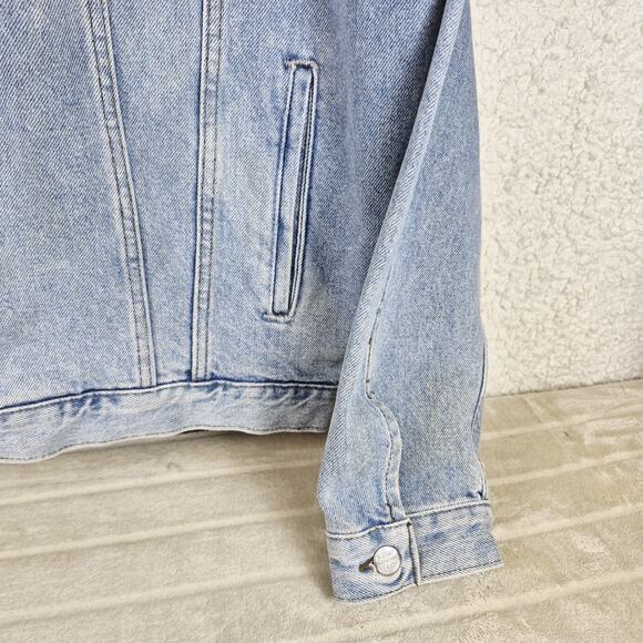 Harley Davidson Vintage Denim Jean Jacket Men's XL Embroidered Back Eagle Patch - Picture 10 of 11